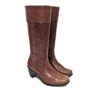 Dansko Brown Leather Knee High Zip Up Boots